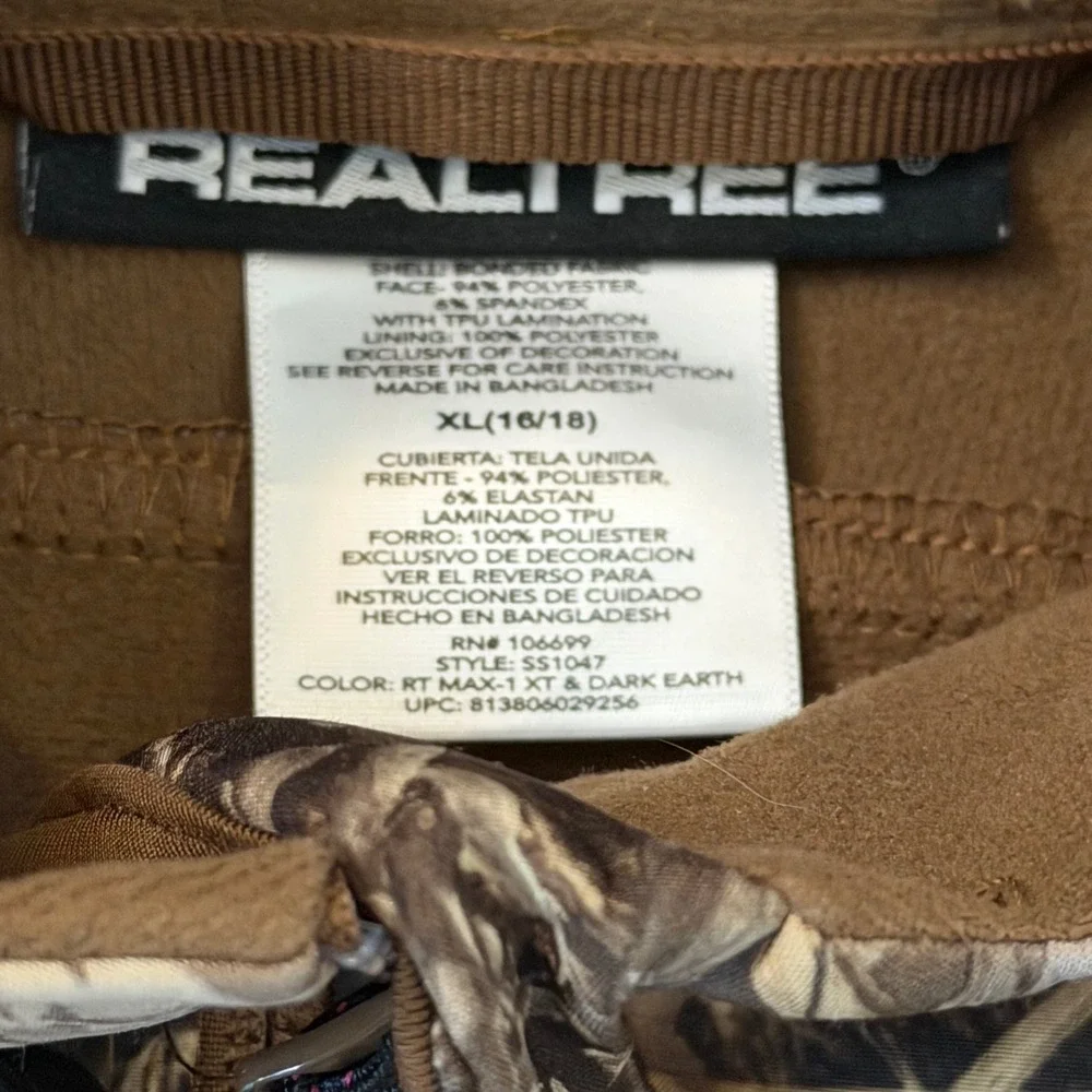 Realtree Scent-Factor Max-1 XT Camo Hunting Jacket Kids XL 16/18 SS1047‎ Brown